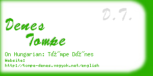 denes tompe business card